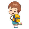 Mô hình Chibi Bé trai khoác túi đi học