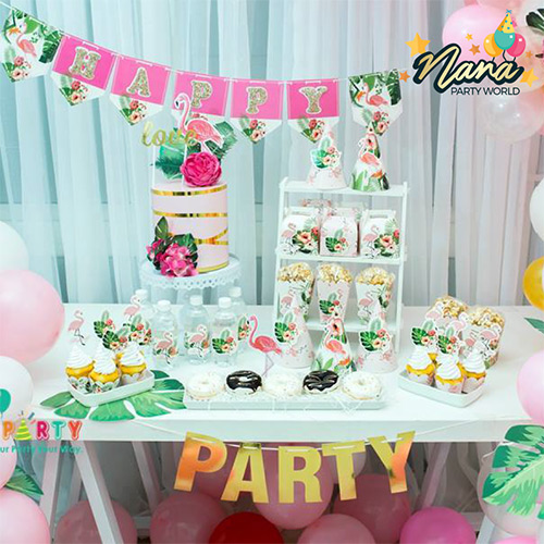 Bộ trang trí sinh nhật chủ đề Flamingo Ver 2